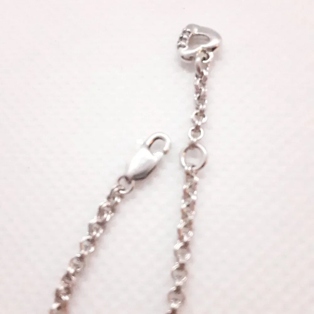 NEW sweet baby link bracelet with heart charm and diamonds - Picture 4 of 10